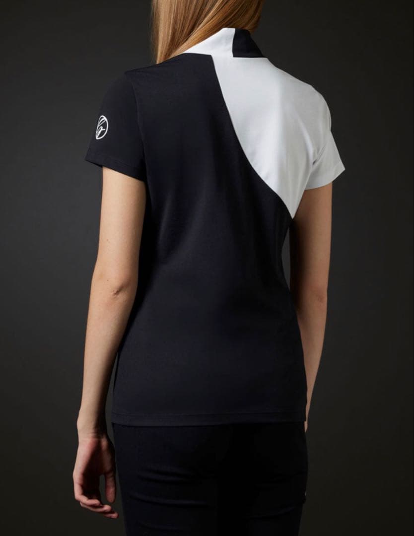DESCENTE GOLF ストレッチベア天切り替えモックネック半袖シャツ