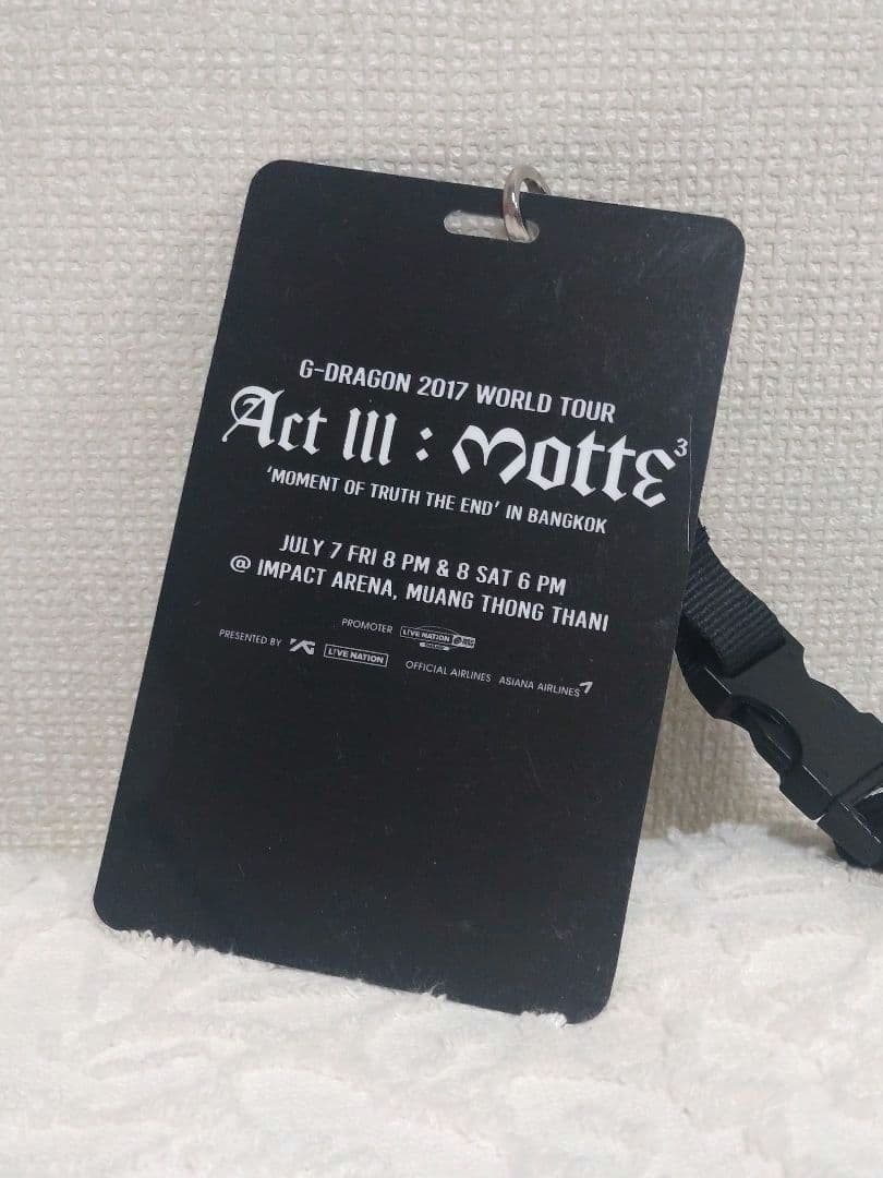 【非売品】G-DRAGON Act III:MOTTE バンコク VIPパス黒