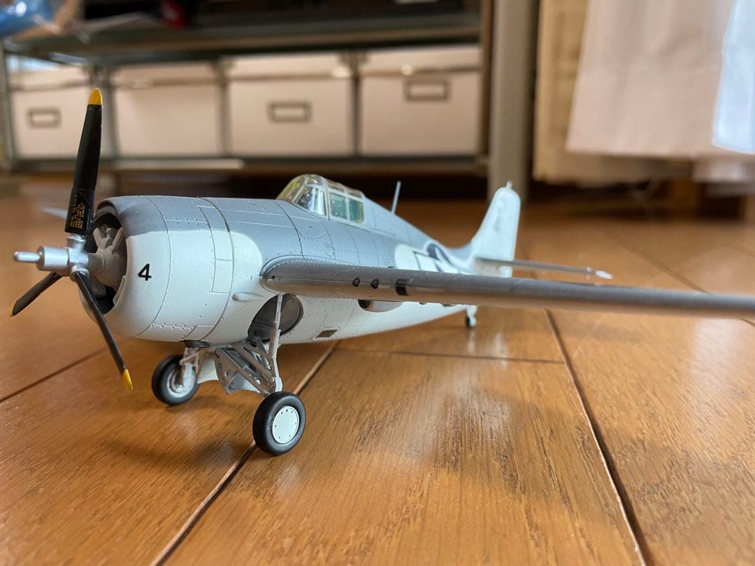 タミヤ1/48 F4Fワイルドキャット アメリカ海軍戦闘機 プラモデル完成品