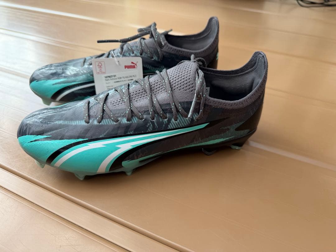 Puma サッカーシューズ スパイク グレー/ターコイズ