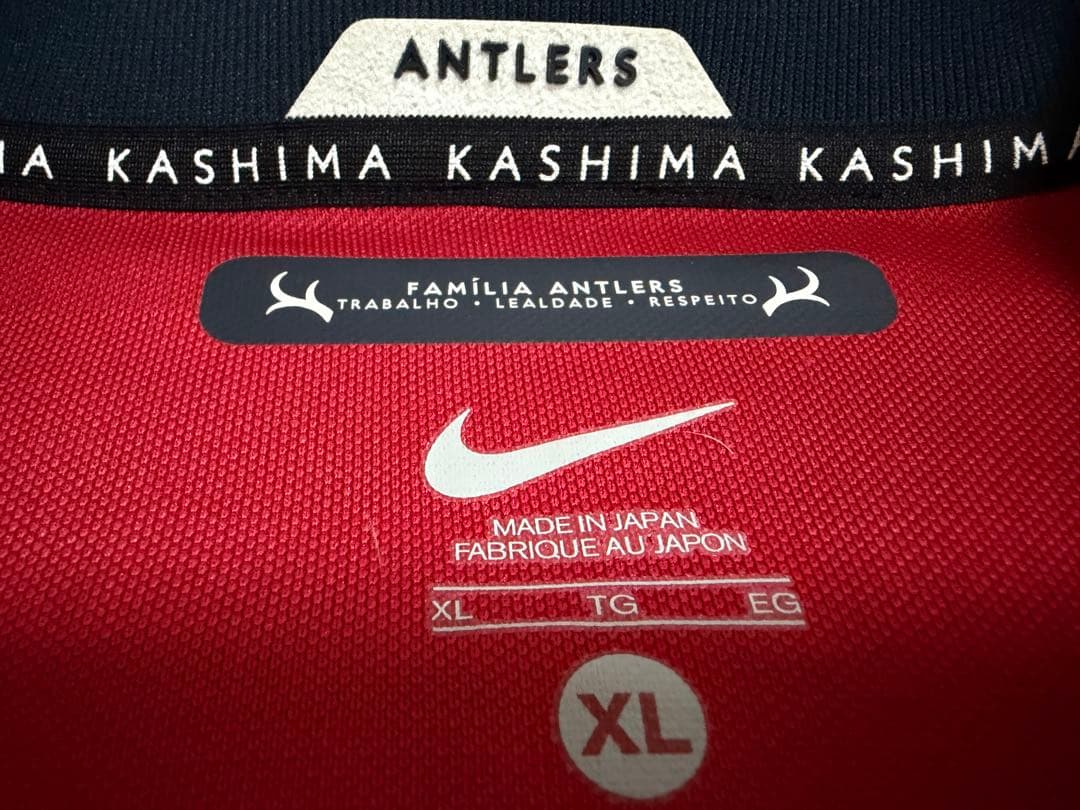 【美品】鹿島アントラーズ　長袖ユニフォーム　XL ゴールドエンブレム　背番号なし
