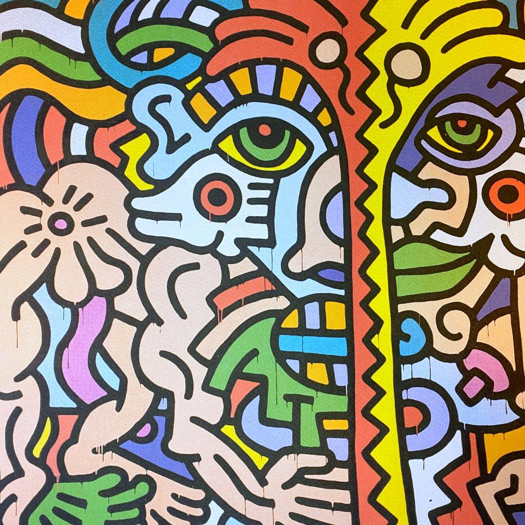 【模写】世界限定150部 キース・ヘリング Abstraction リトグラフ