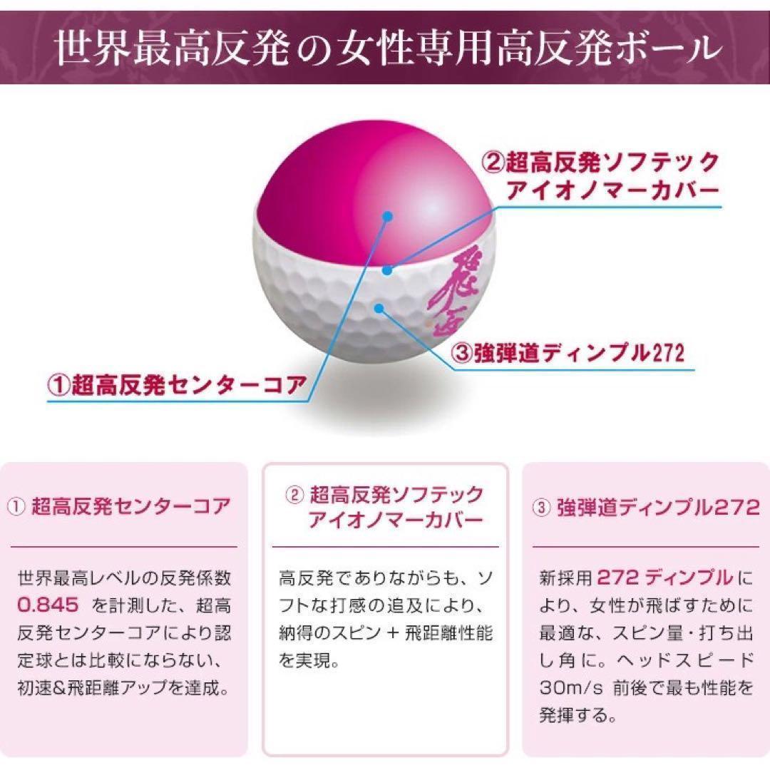 ★これが世界一飛ぶ女性用 高反発 球 2箱 ワークスゴルフ 飛匠プレミアムレディ