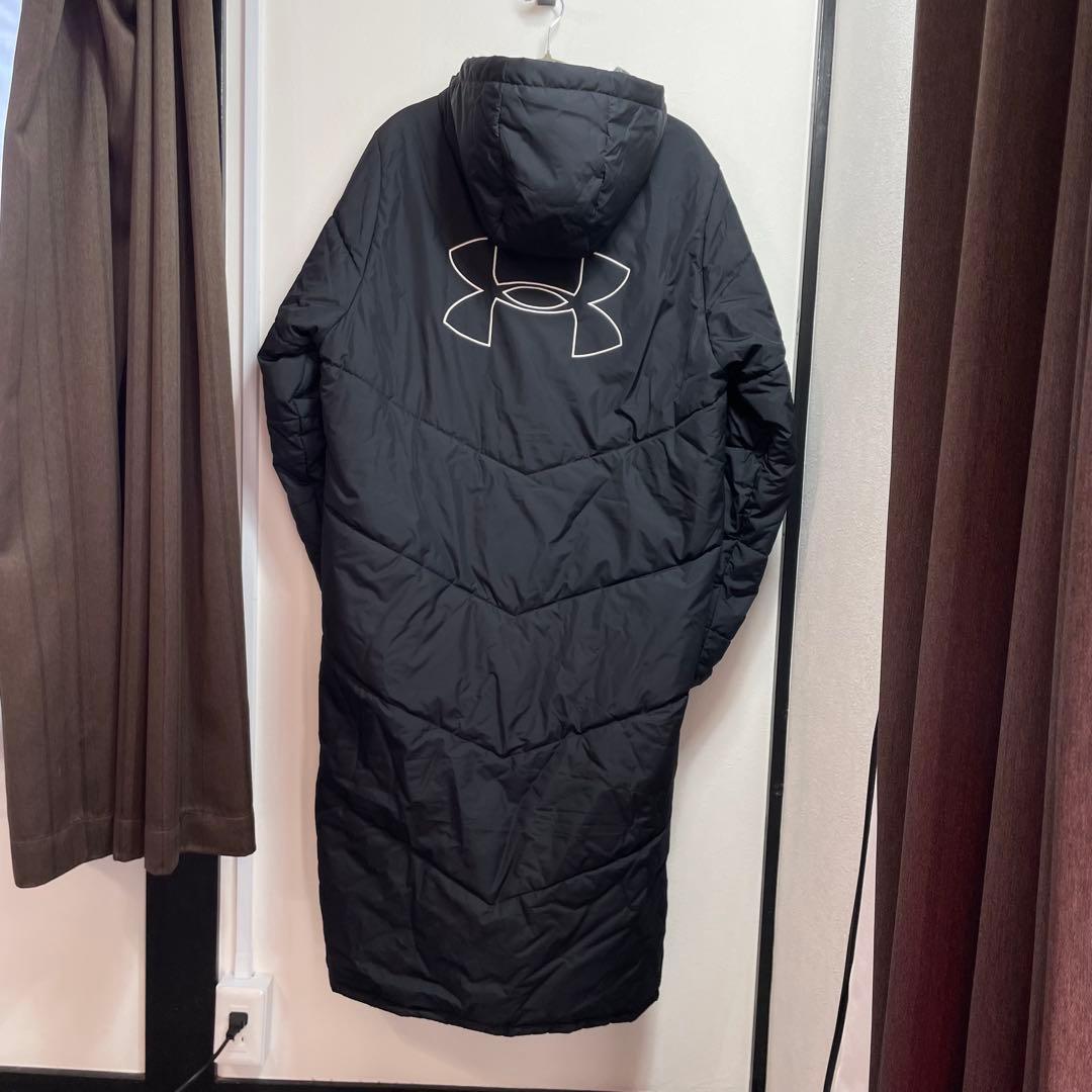 UNDER ARMOUR XL 黒 ブラック ベンチコート ダウン 極　防寒 冬