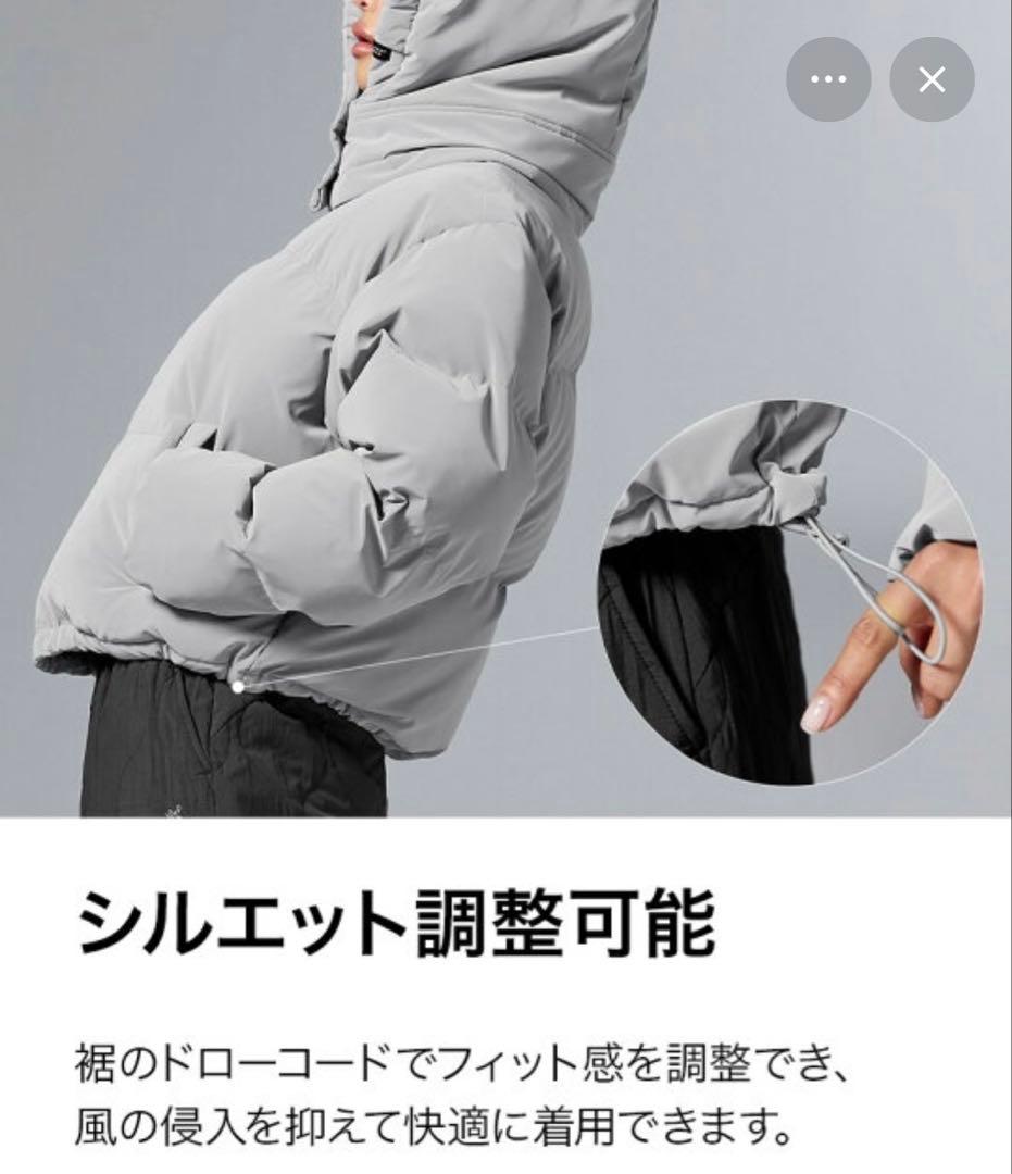 XEXYMIX フード付き グースダウンジャケット ライトグレー Lサイズ