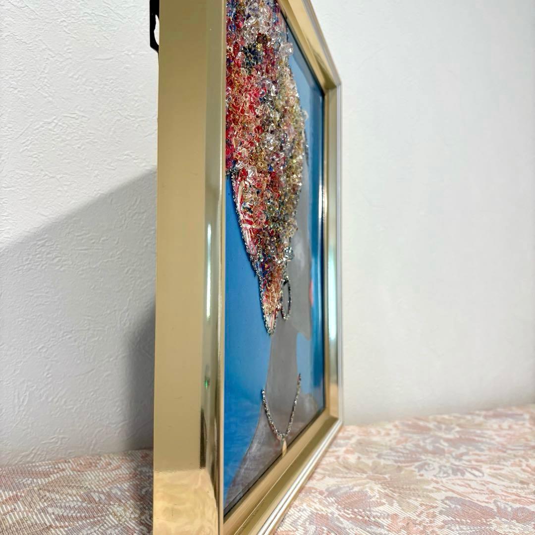 【美品】絵画　ミクストメディア　アフリカンビューティー シルエットアート