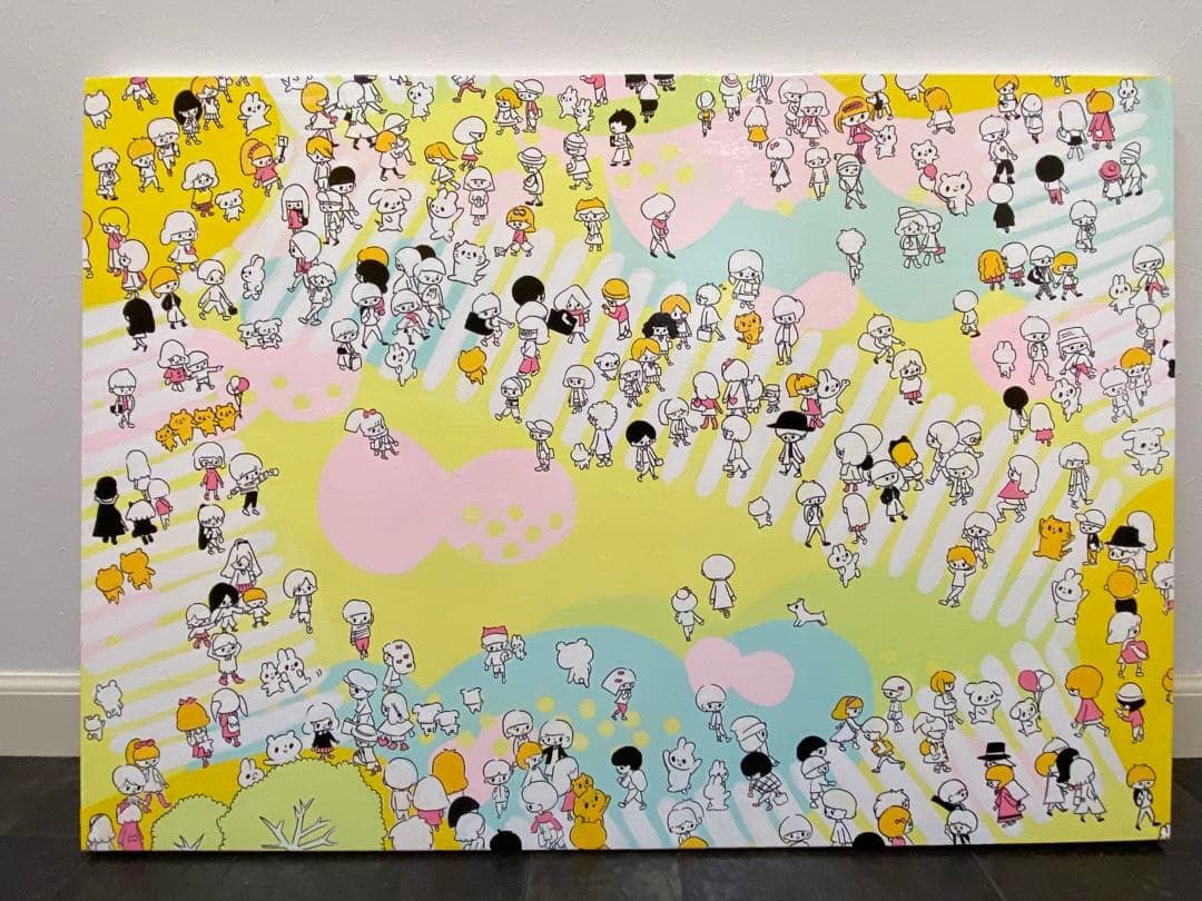 夢の交差点 渋谷芸術祭 入選 アクリル画 絵画 インテリア イラスト 原画