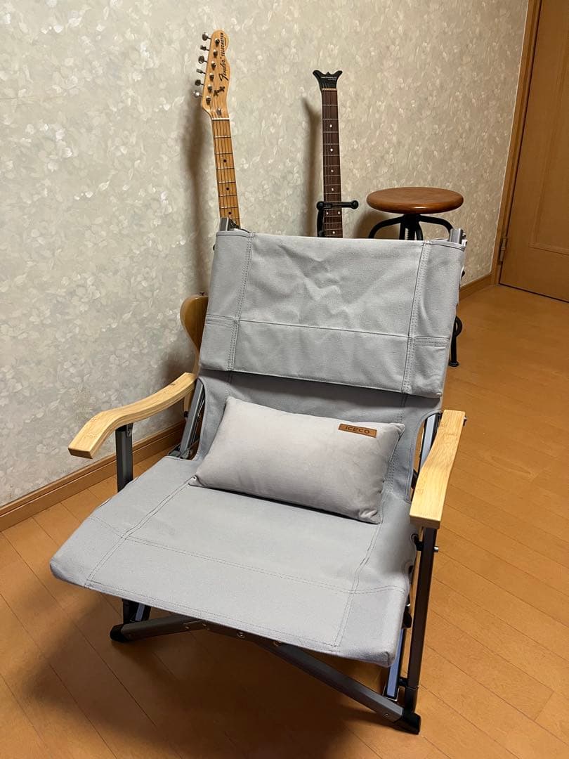 (美品)ICECO ハイバックローチェアー　+ピロー　折りたたみ