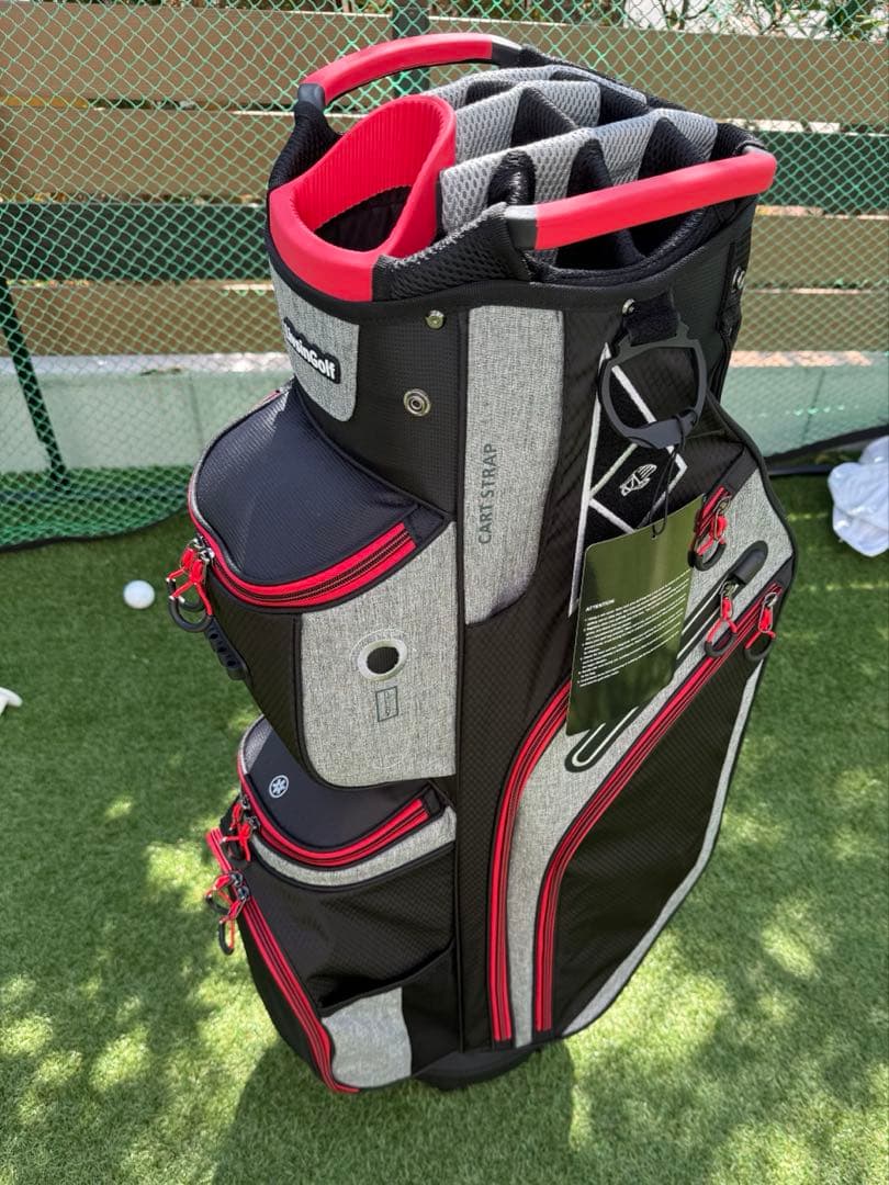 新品 Livsin Golf キャディバッグ ゴルフ9.5型 軽量 レッド