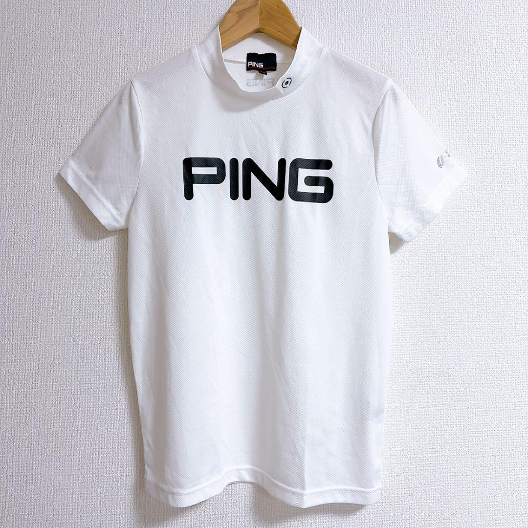 PING✨ゴルフウェア レディース 半袖 ビックロゴ ハイネックカットソー