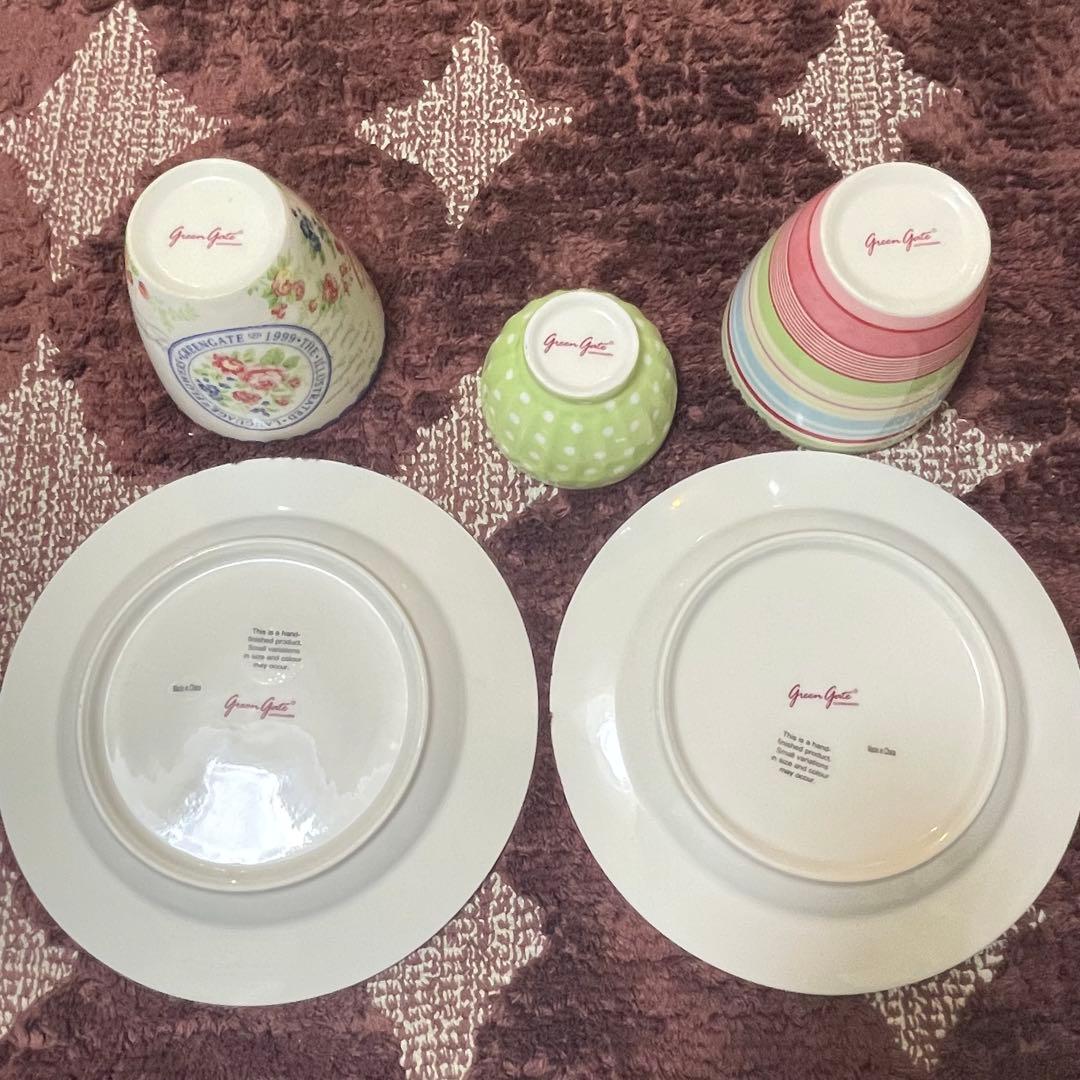 Green Gate 5点セット 平皿 カップ ボウル皿