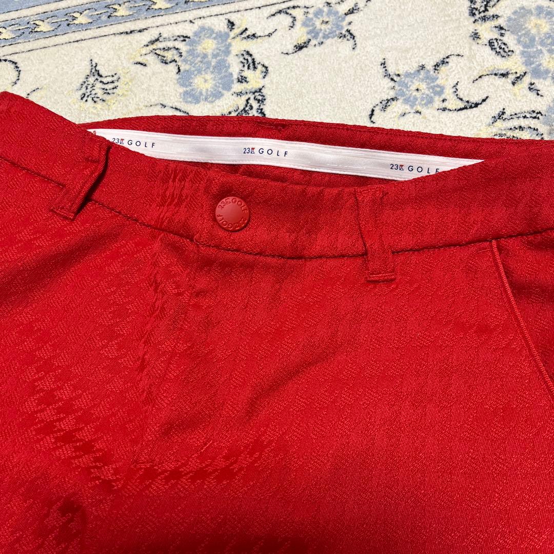 ★２３区ゴルフ　シャドー千鳥柄レディースパンツM美品★