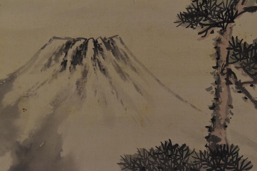 作者不詳/東海金鎮/富士山水図/掛軸/名家伝来/Z-819