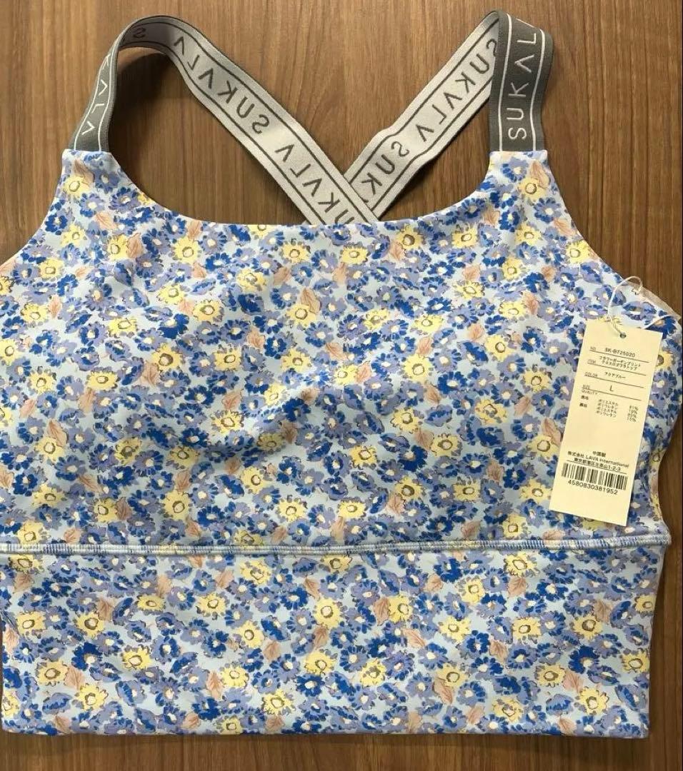 新品♡Lサイズ【SUKALA】フラワーガーデンプリントクロスロゴブラトップ