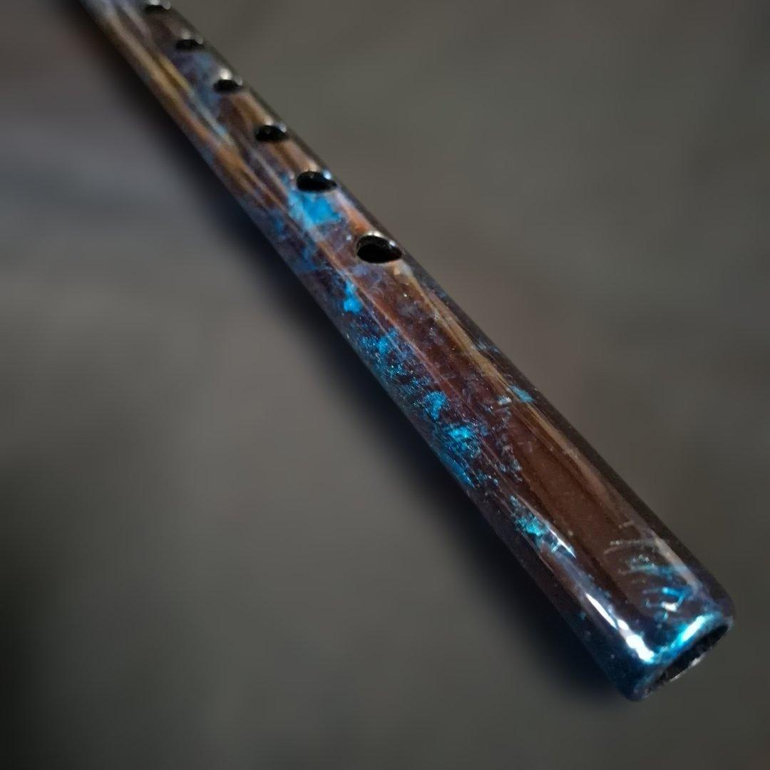 篠笛　古典調　7穴　5本調子　ブルーメタリック特注品