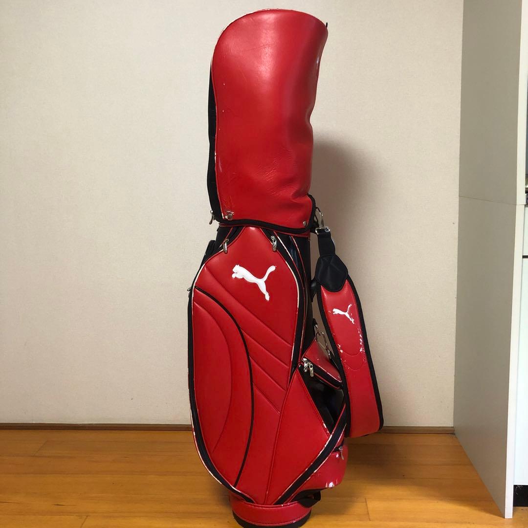 PUMA プーマ キャディバッグ レッド フード付き