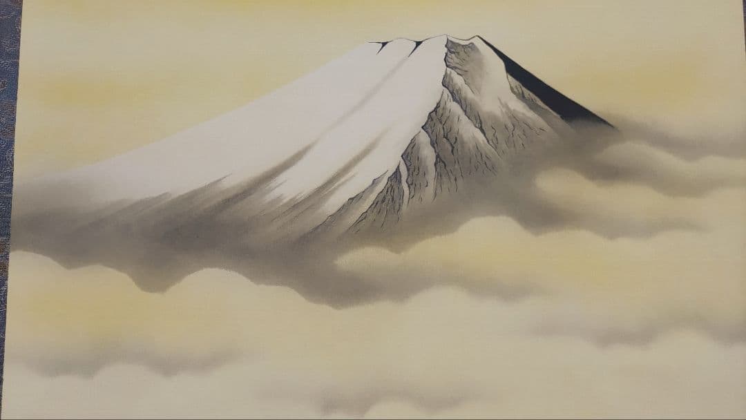 ご希望額まで値下げ～@霊峰富士山 縁起物日本画(跳馬・小判・鷹茄子)複製掛軸3本