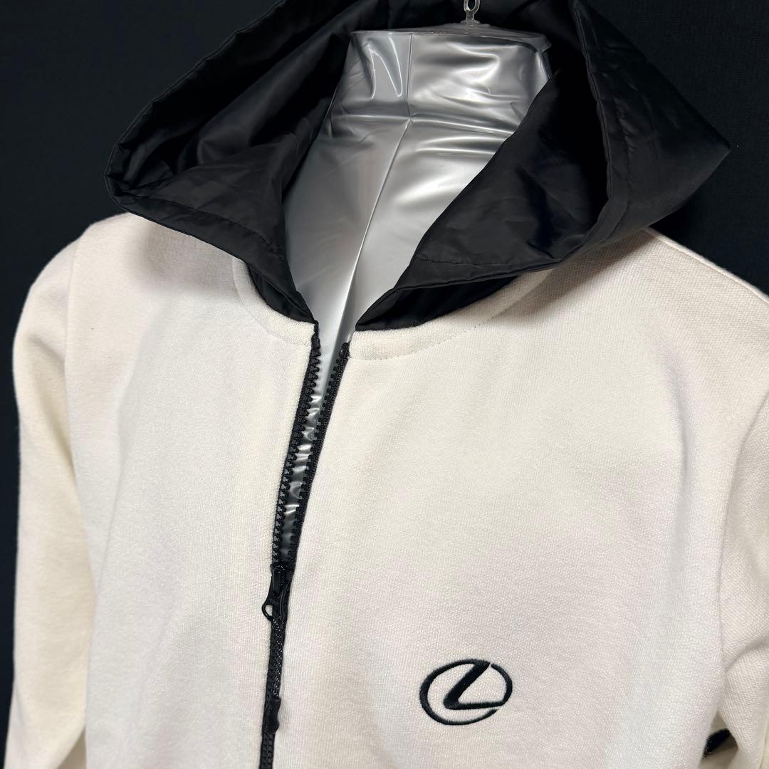 LEXUS ハイブリッド ニット ダブルジップ フーディ ホワイト M