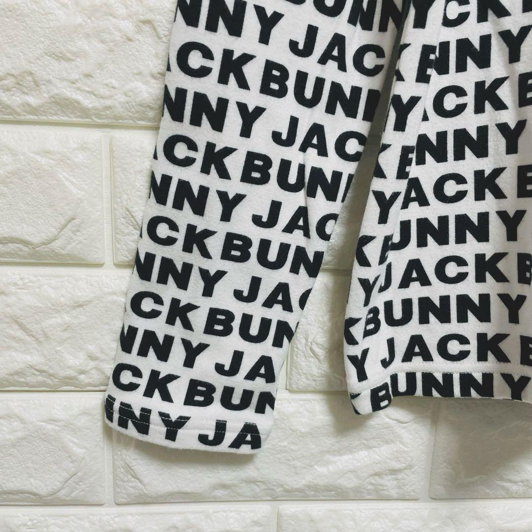 未使用に近い ジャックバニー ゴルフウェア M モックネック ハイネック ロゴ