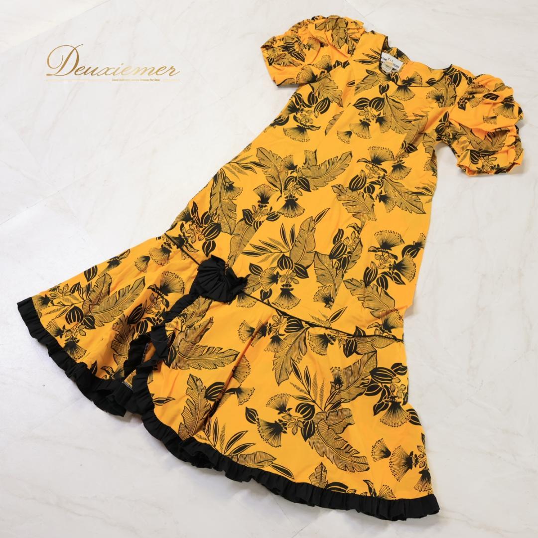 【美品 フラダンス衣装】イエロー T&L MUUMUU FACTORY ドレス