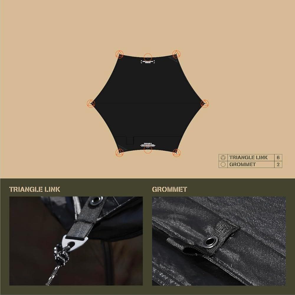 CAMVIL ZIP-TARP ジッパータープ 5m ブラックコーティング