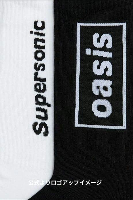 海外限定！Oasis ソックス Supersonic 靴下 白黒 2足組オアシス