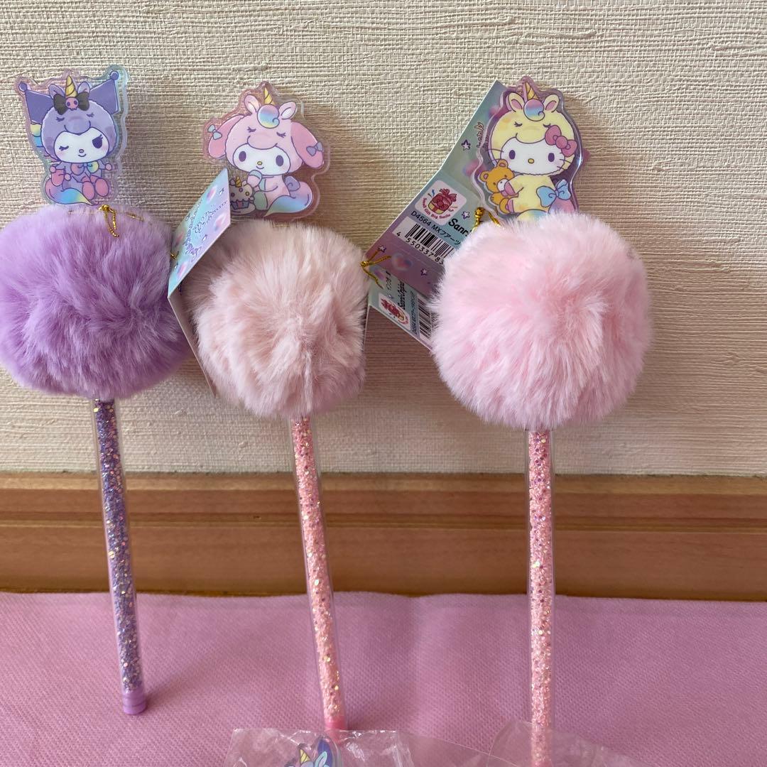 サンリオ ハローキティ マイメロディ クロミ ボールペン ファー付きボールペン