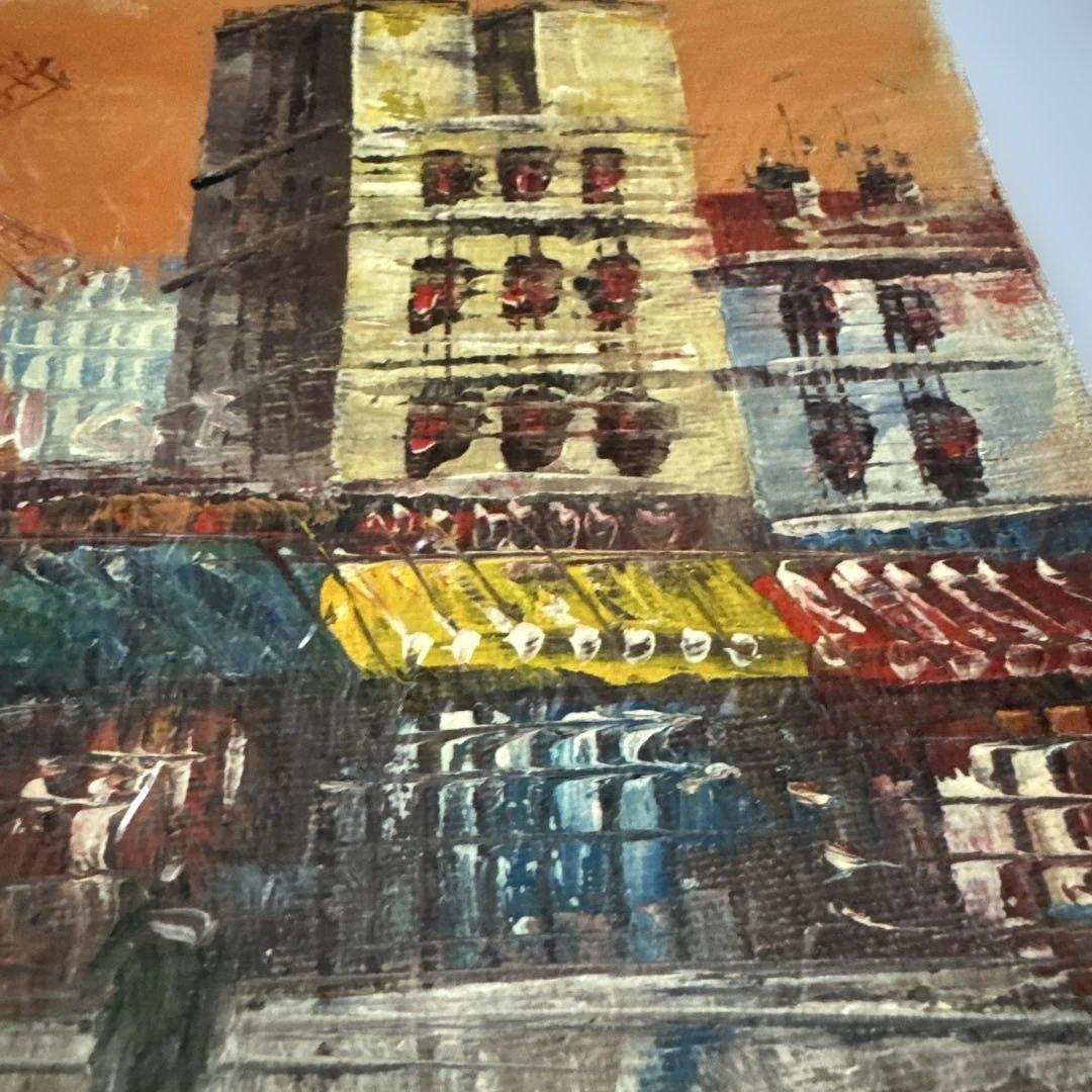 フランス パリ 路上画家 セーヌ川 ノートルダム 油彩画 2002