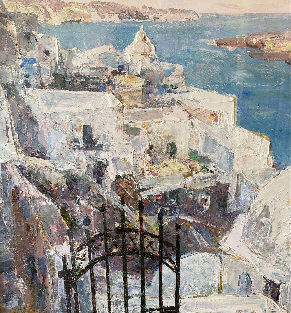 油彩 サントリニ島　約63x53cm