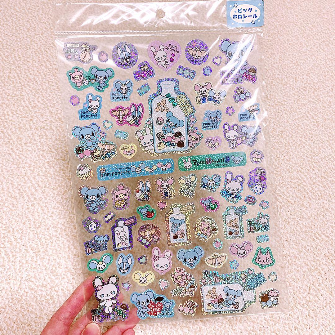 平成レトロ 貴重 ポンポネット Pom Ponette シール 新品 まとめ売り