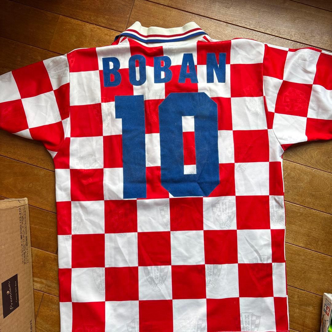 Lotto サッカーシャツ 赤白 チェッカー 10 クロアチア代表　ボバン 美品