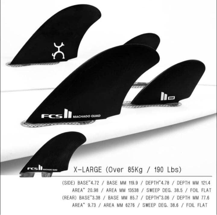 サーフィン　fcs2    RM マチャド　クァッド  カラー　ブラック