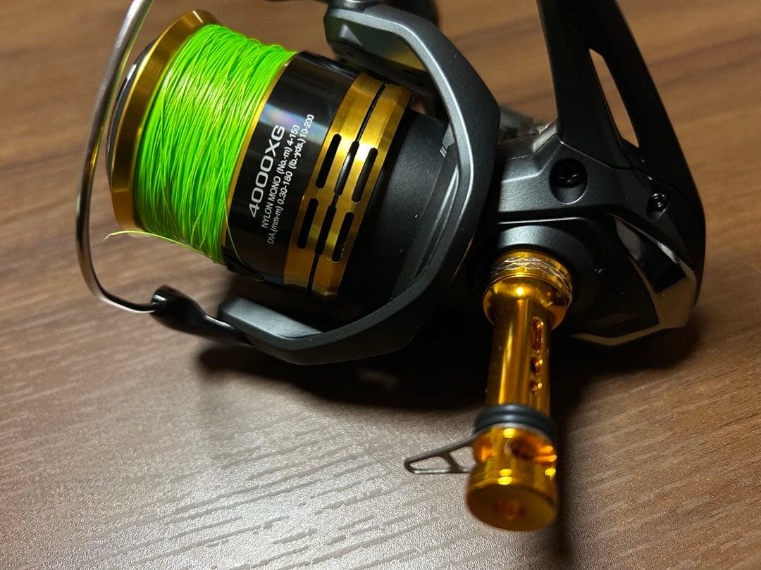 【美品】22サハラ 4000XG ゴメクサスリールスタンド、ハンドルノブ交換済