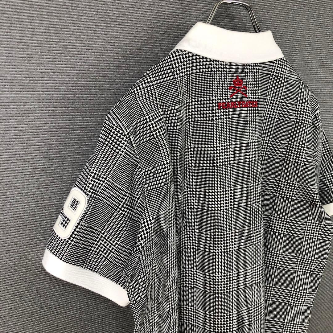 未使用品 PEARLY GATES チェック 半袖 ポロシャツ 5 グレー