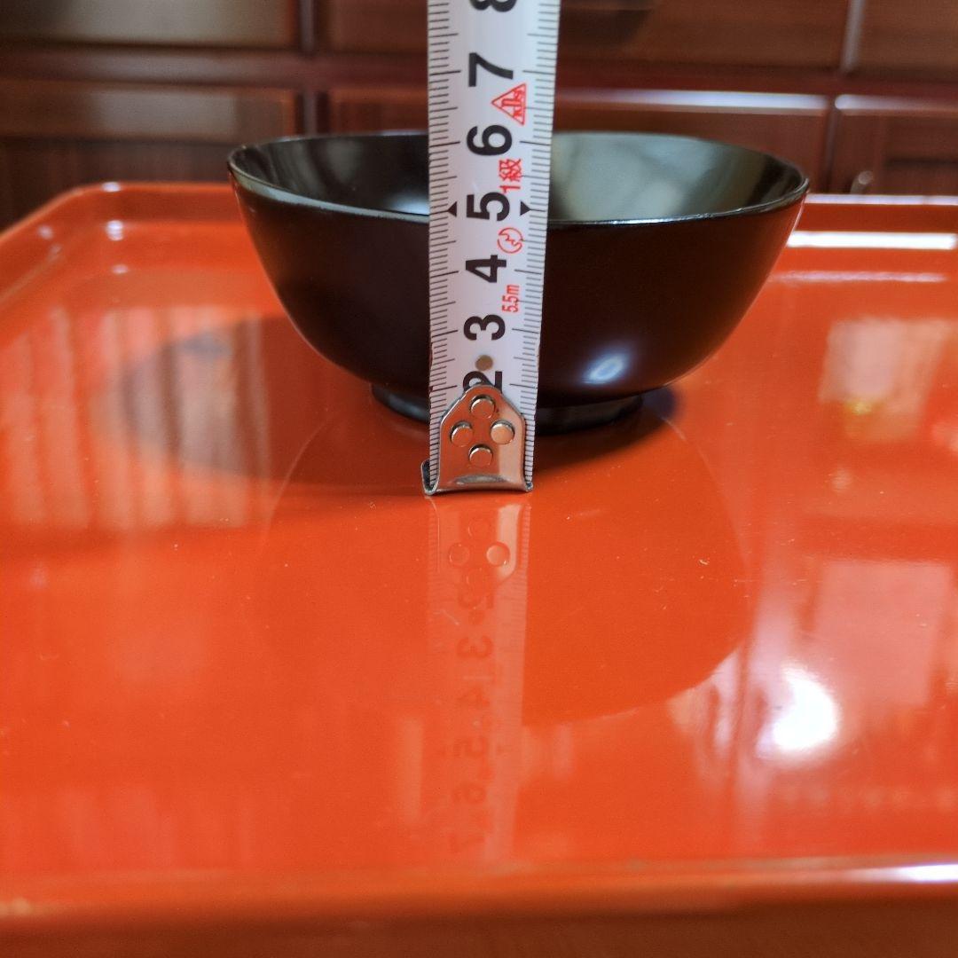 漆器製　黒　膳セット　お盆付き　計5セット