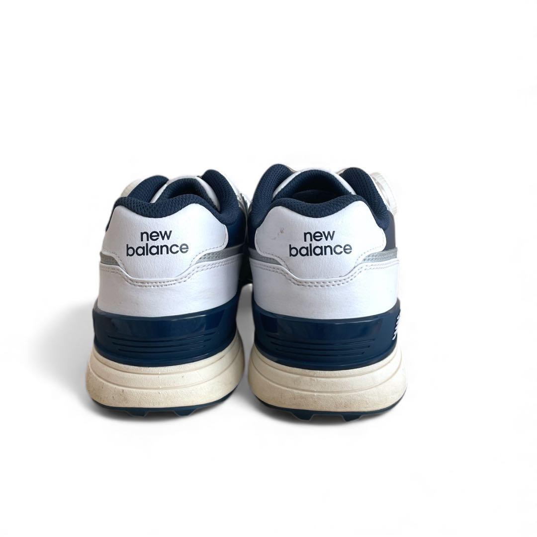 New Balance ゴルフシューズ　574 ホワイト　ネイビー　24.5㎝