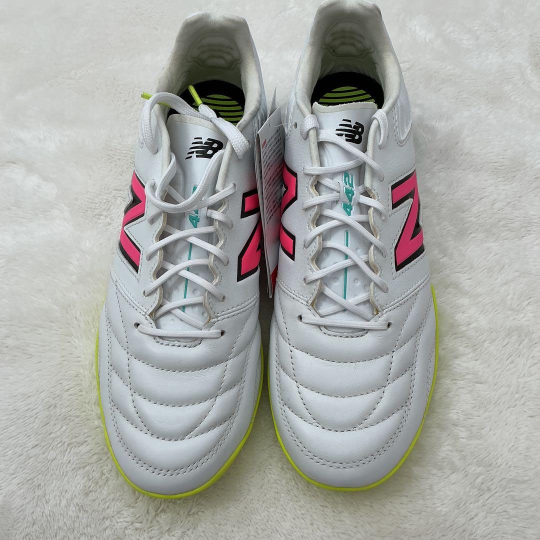 New Balance 442 サッカーシューズ ホワイト/ピンク/イエロー新品