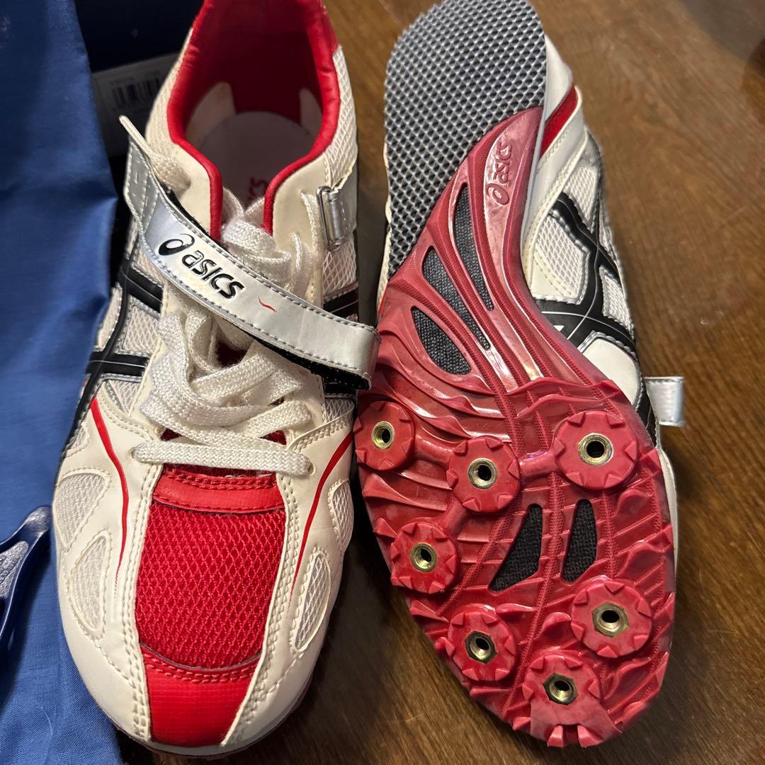 asics HEATFLAT スパイクシューズ ホワイト/レッド/ブラックメンズ