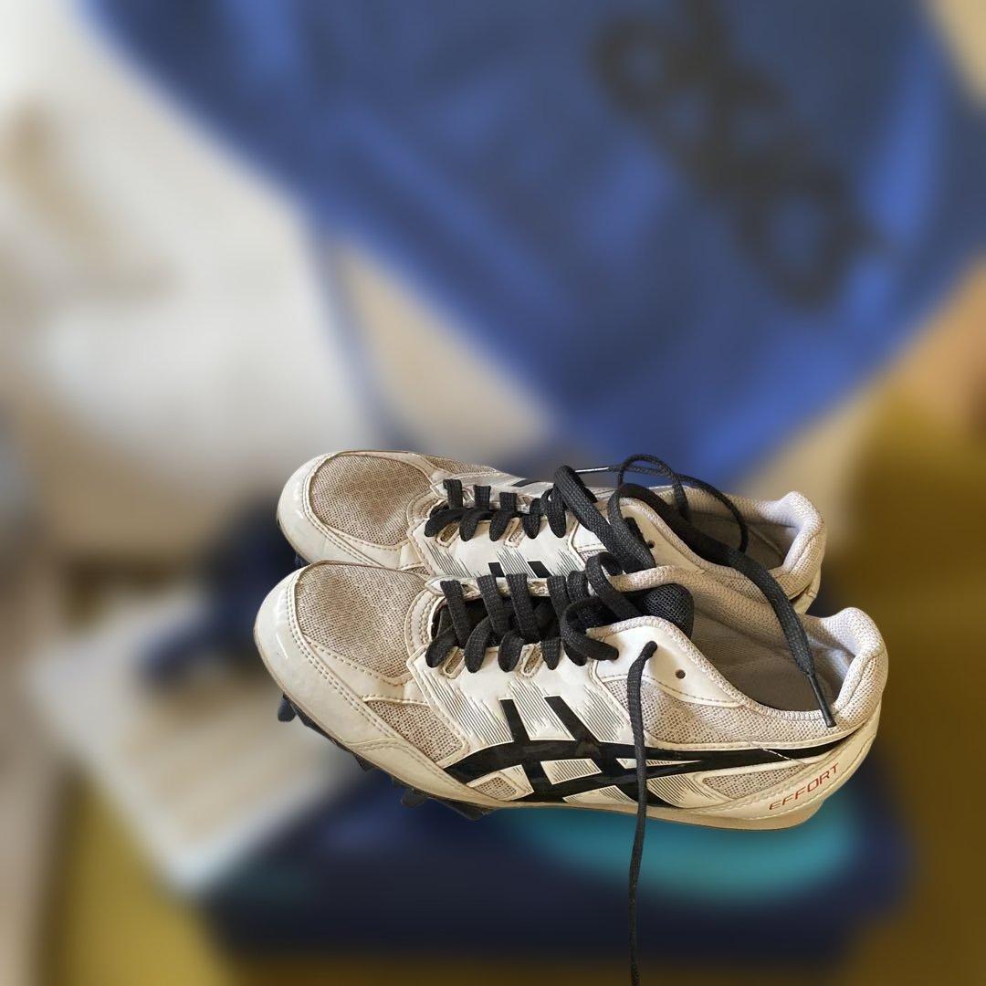 【陸上スパイク部品⭐︎付き】ASICS スパイクシューズ ホワイト/グレー　24㌢