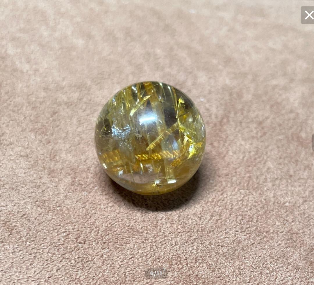 ゴールド タイチン ルチル クォーツ スフィア ゴールド ルチル 丸玉 18mm