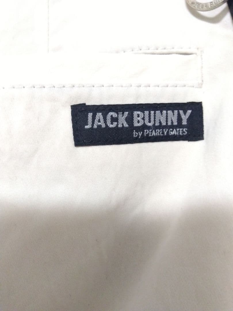 JACK BUNNY ホワイト スリムフィットパンツ ブラックストライプ L