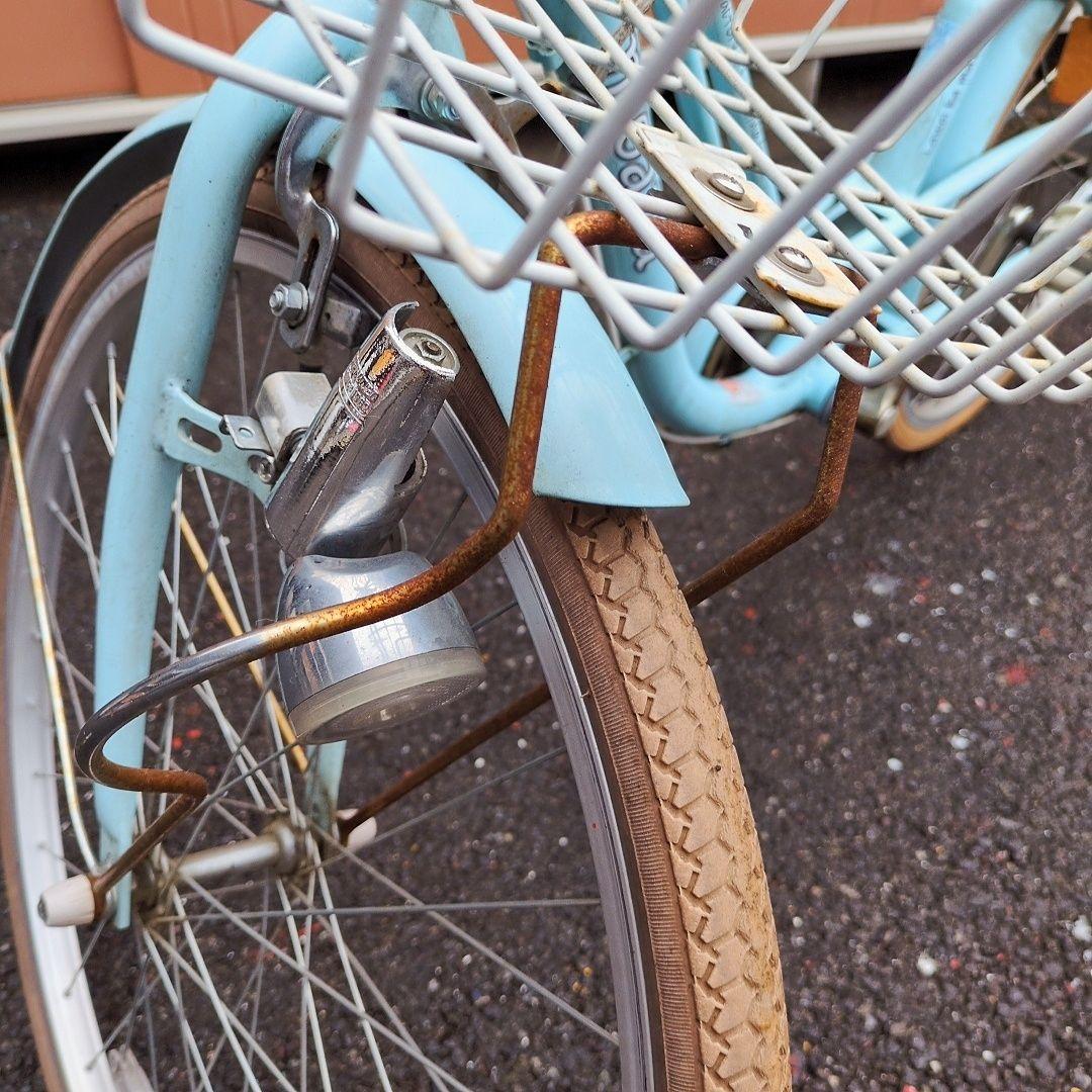 【群馬引取り専用】24インチ子供用自転車 Moana水色 前面バスケット付き