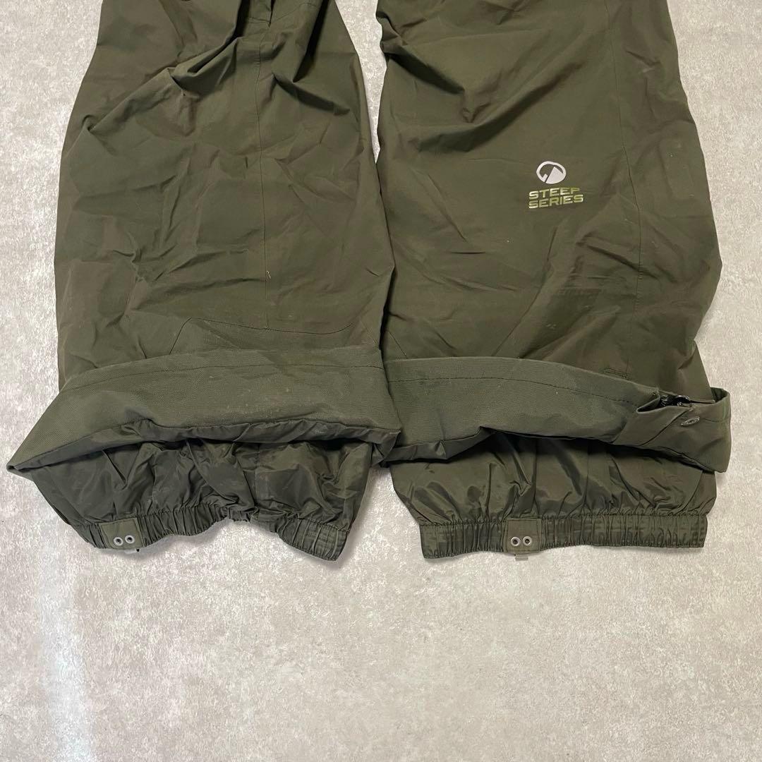 希少RECCO ノースフェイス ゴアテックス ビブパンツ カーキ S 古着