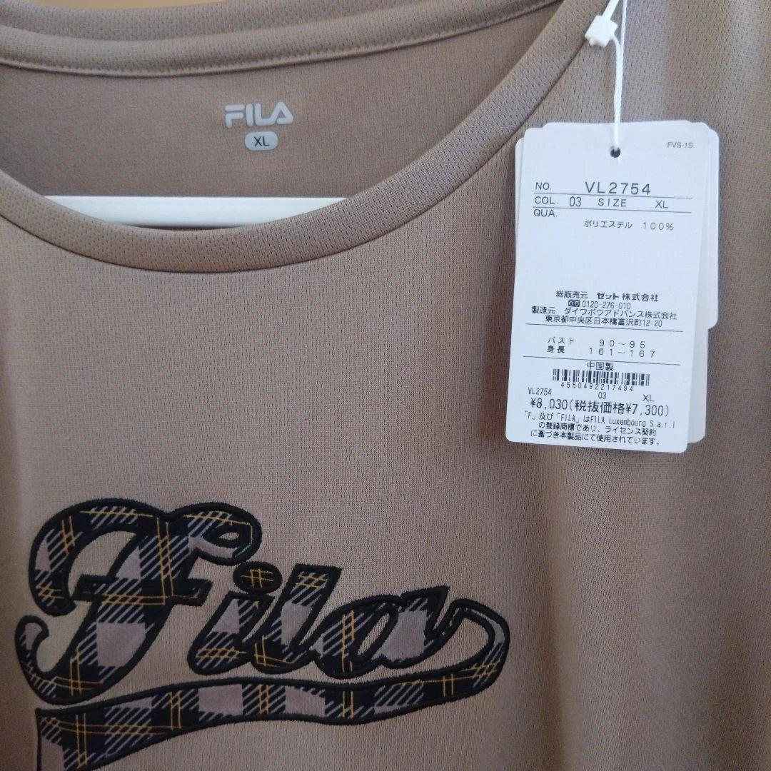 FILA　新品タグ付　キャメルアップリケＴシャツ　ロンT　XL