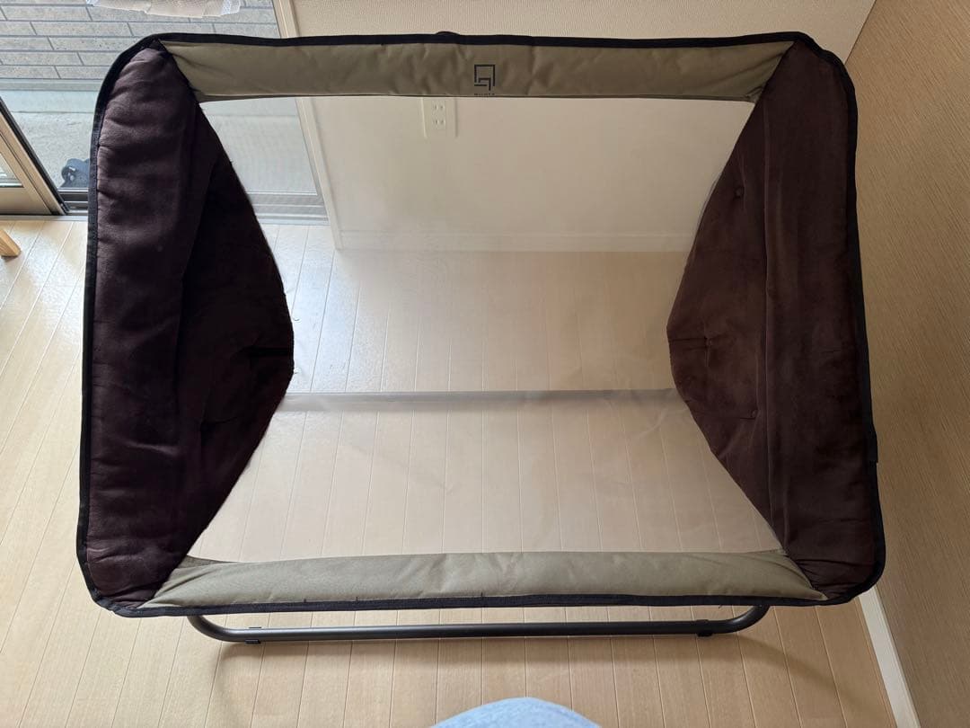 美品 クオルツ Quaiz メッシュ ソファ 折りたたみ式 茶色 ブラウン