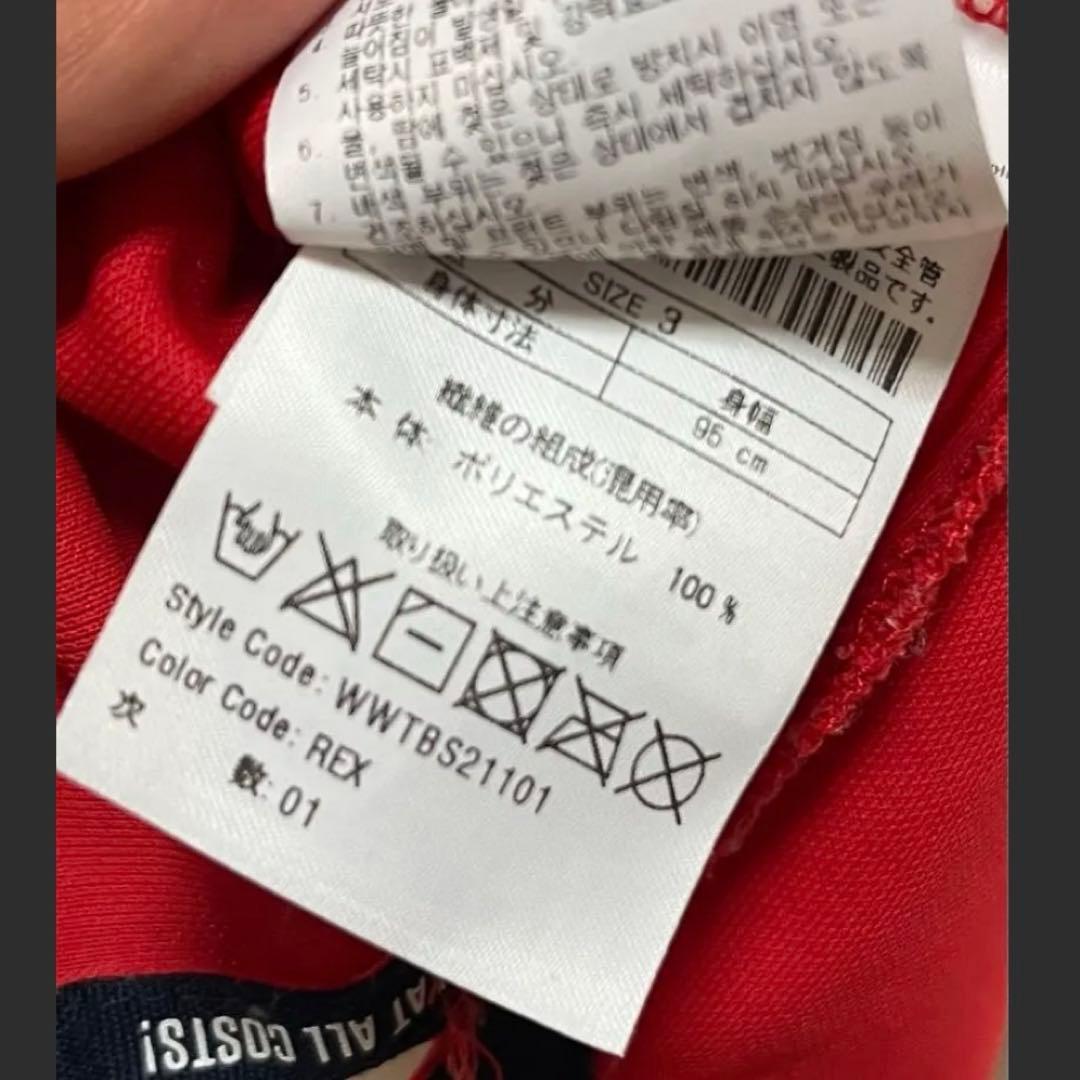WAAC レッド 長袖ポロシャツ