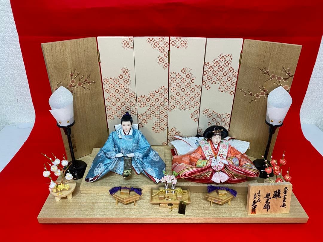 東京久月　雛人形　親王平飾り・間口約６０×奥行約３０×高さ約３６㎝