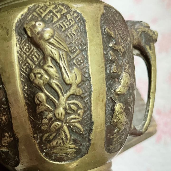 香炉 線香立て　花入 燭台　銅製　仏具 開運 風水 骨董 美術 インテリ昭和5年