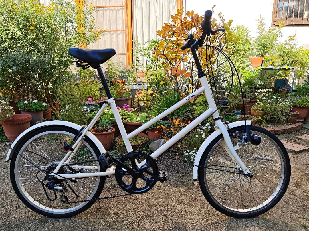 [直接引き渡しのみ] アサヒ　Cream Mini　ミニベロ　自転車　6段変速
