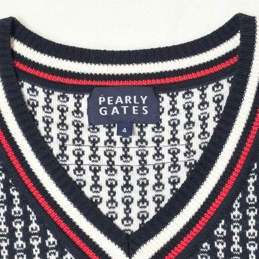 【未使用品】PEARLY GATES　パーリーゲイツ　ウール ニットベスト　総柄